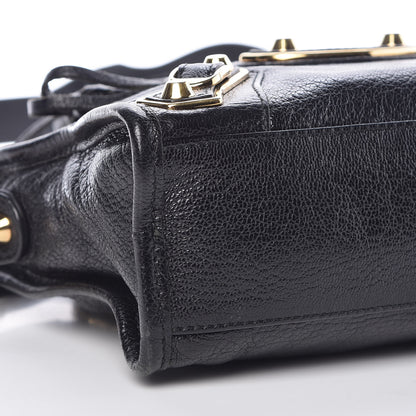 Balenciaga Chevre Gold Metallic Edge Hardware Mini City Black 9 of 10