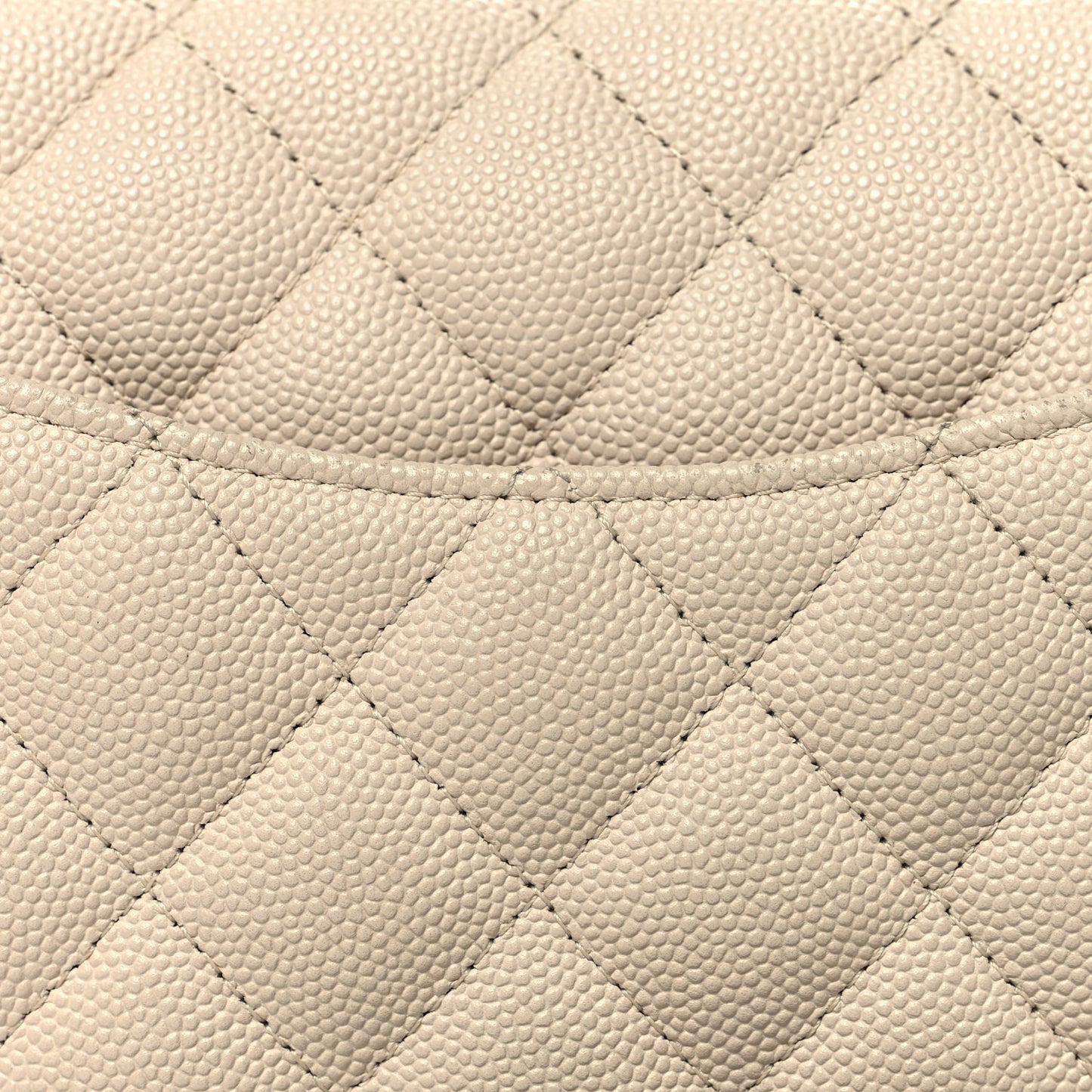 Caviar Quilted Mini Rectangular Flap Light Beige