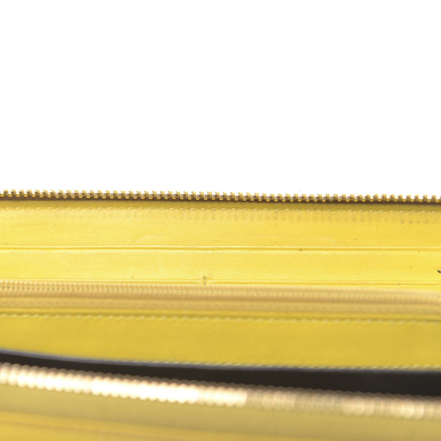 Saint Laurent Patent Calfskin Belle De Jour Zip Around Wallet Yellow 15 of 17