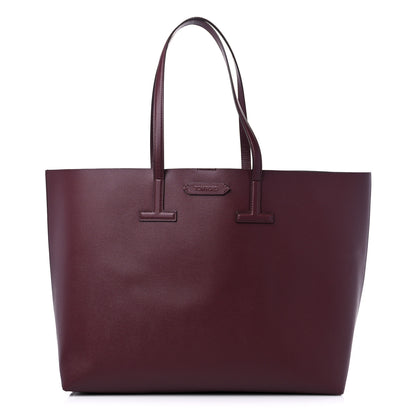Tom Ford Saffiano Large T Tote Dark Red 1 of 10