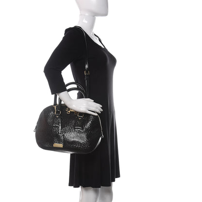 Burberry Patent Heritage Grain Small Orchard Bowling Bag Black 2 of 11