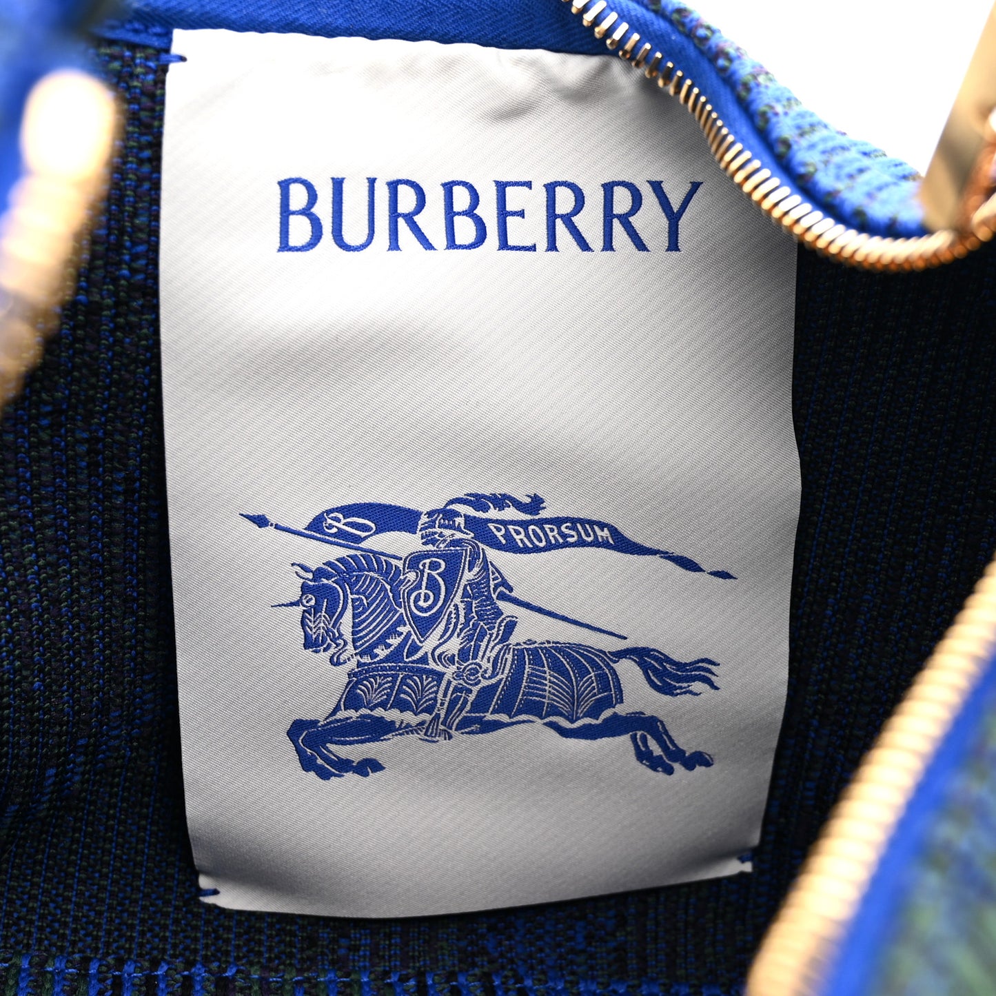 Canvas Knitted Check Mini Peg Duffle Bag Knight