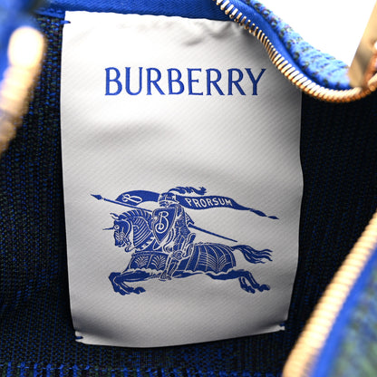 Burberry Canvas Knitted Check Mini Peg Duffle Bag Knight 6 of 9