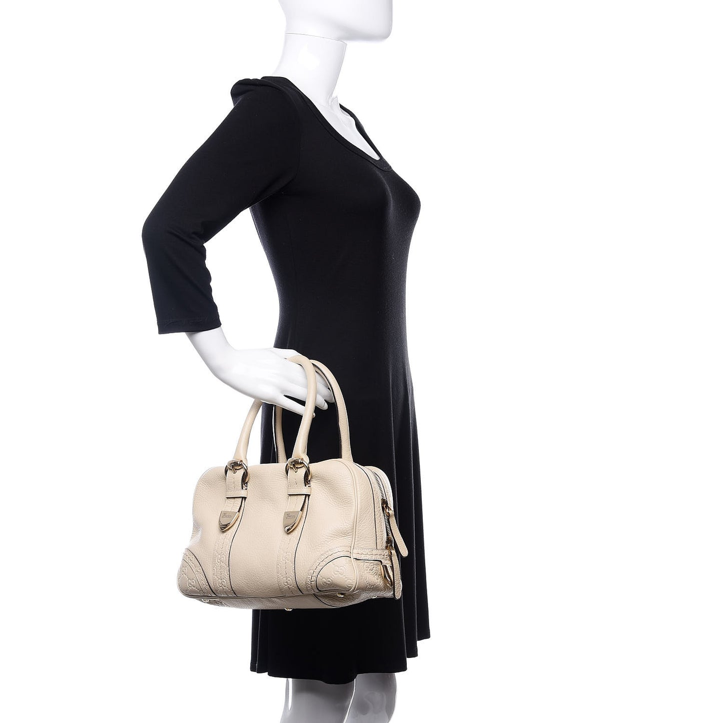 Calfskin Guccissima Signoria Extra Large Dome Bag Ivory