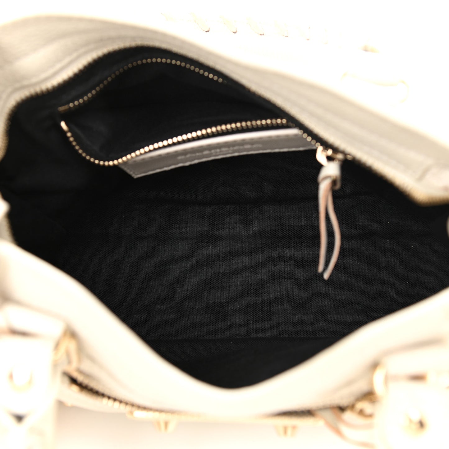 Chevre Gold Metallic Edge Hardware Mini City Ivory