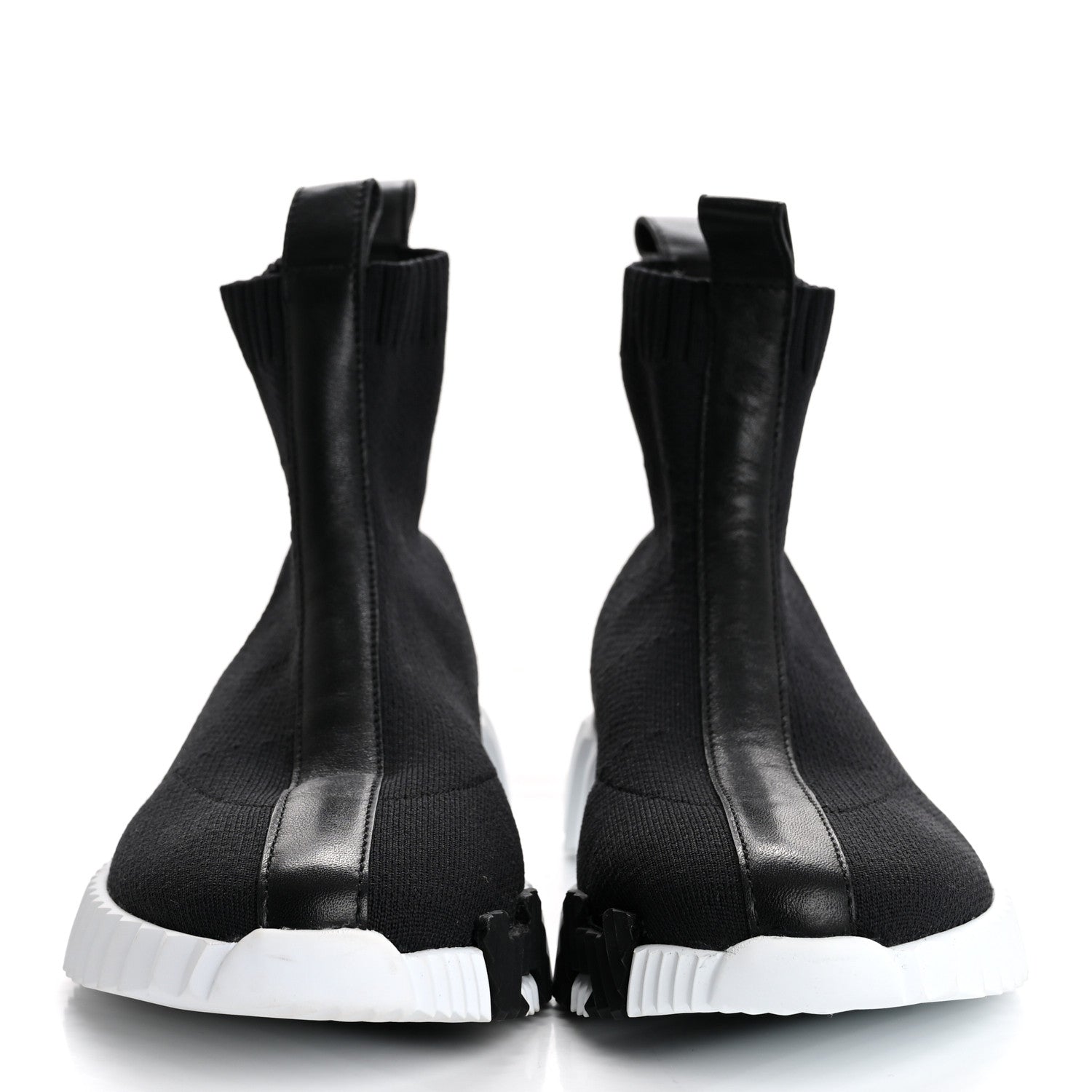 Hermes Technical Canvas Calfskin Fun Sneakers 36 Black White 3 of 11