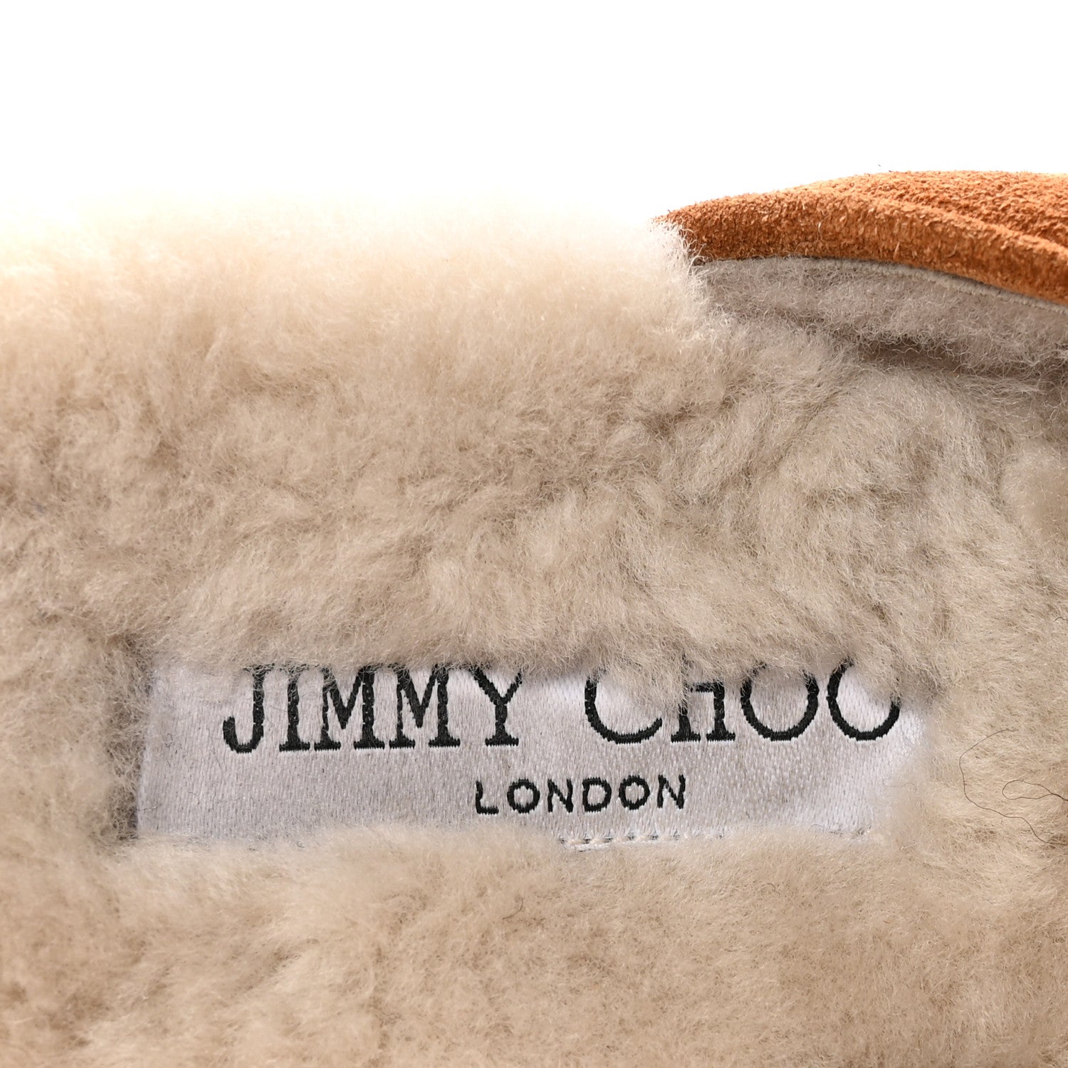 Jimmy Choo Suede Shearling Ronnie Flat Mules 39.5 Tan Natural 8 of 8
