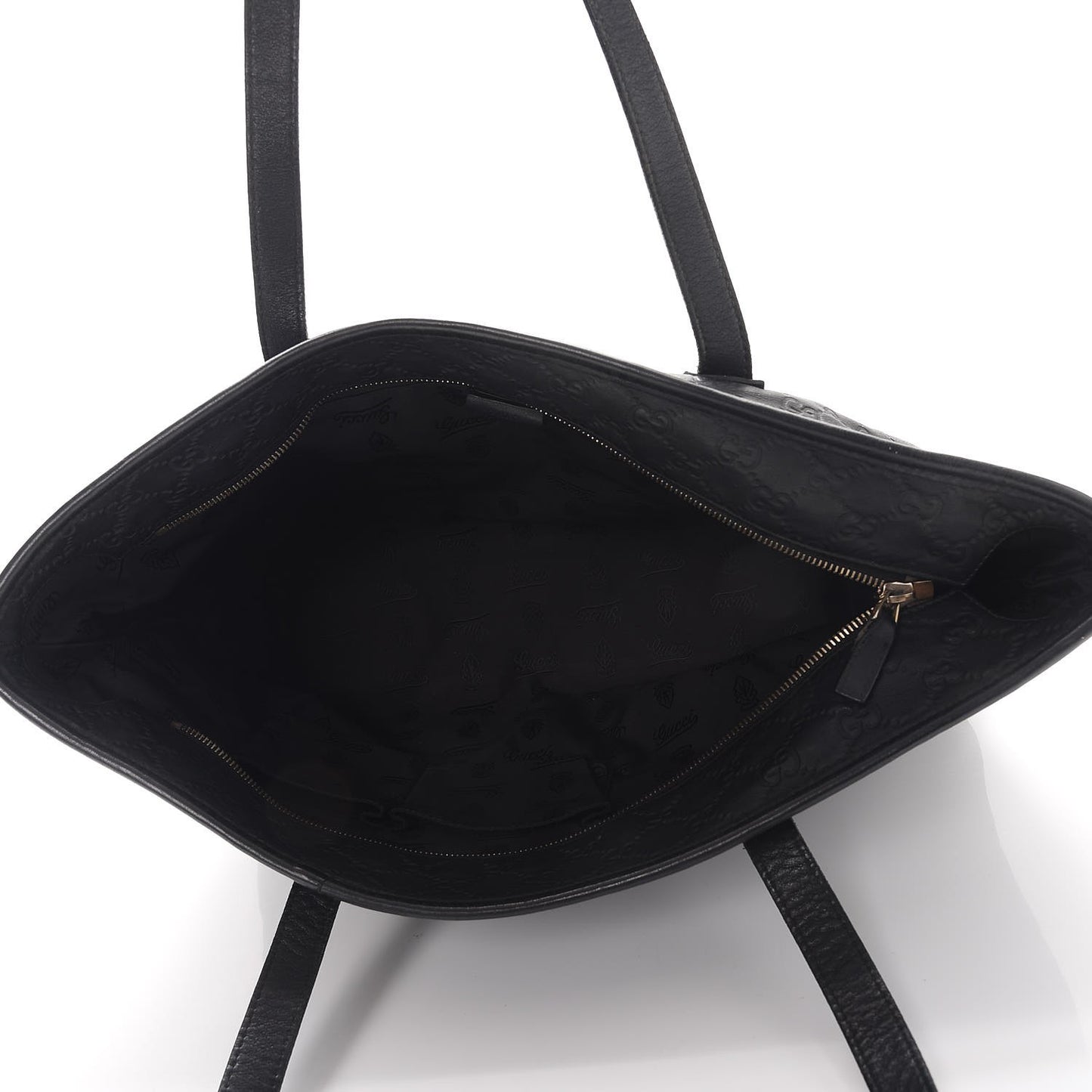 Guccissima Medium Zippered Shopping Tote Black