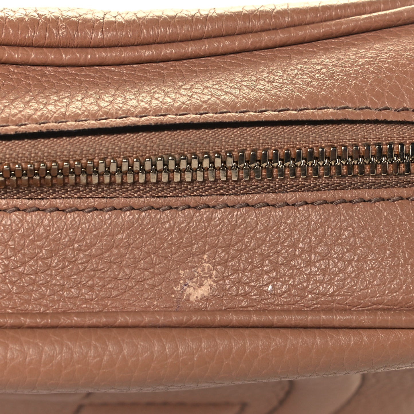 Pebbled Calfskin Small Soho Disco Bag Camelia