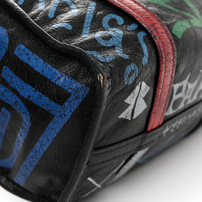 Balenciaga Agneau Arena Graffiti All Over S Bazar Shopper Tote Black Vert Rouge 11 of 23