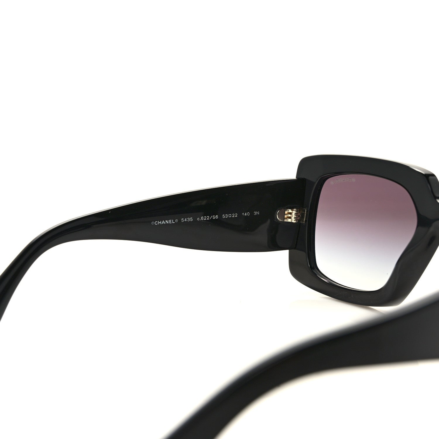 Chanel Acetate Rectangle Sunglasses 5435 Black 6 of 8