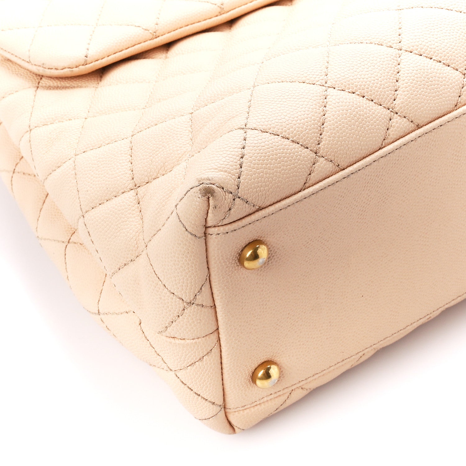 Chanel Caviar Quilted Large Coco Handle Flap Beige 10 of 15