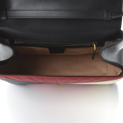 Gucci Calfskin Bamboo Trapuntata Queen Margaret Top Handle Bag Blue Agata Hibiscus Red Mystic White Sugar Pink 6 of 12