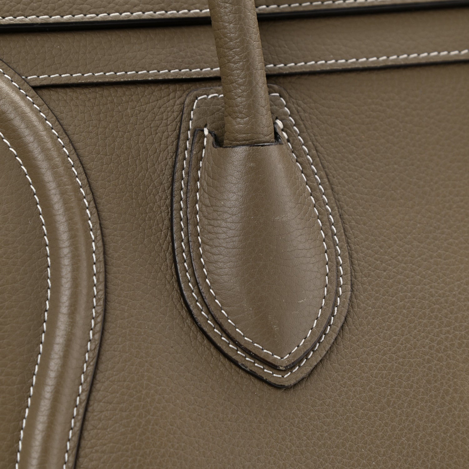 Celine Drummed Calfskin Mini Luggage Souris 13 of 14