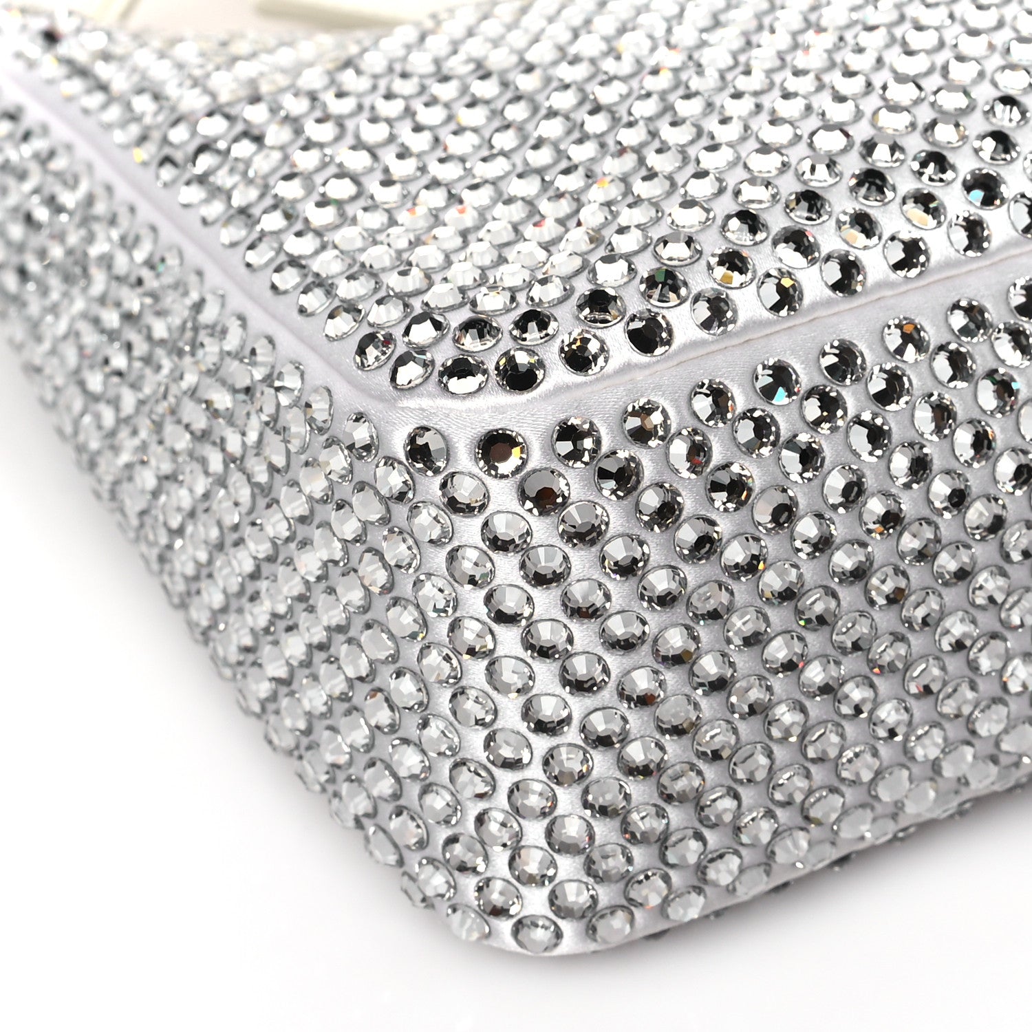 Prada Satin Crystal Mini Re-Edition 2000 Bag White 7 of 8