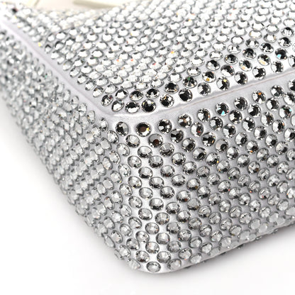 Prada Satin Crystal Mini Re-Edition 2000 Bag White 7 of 8