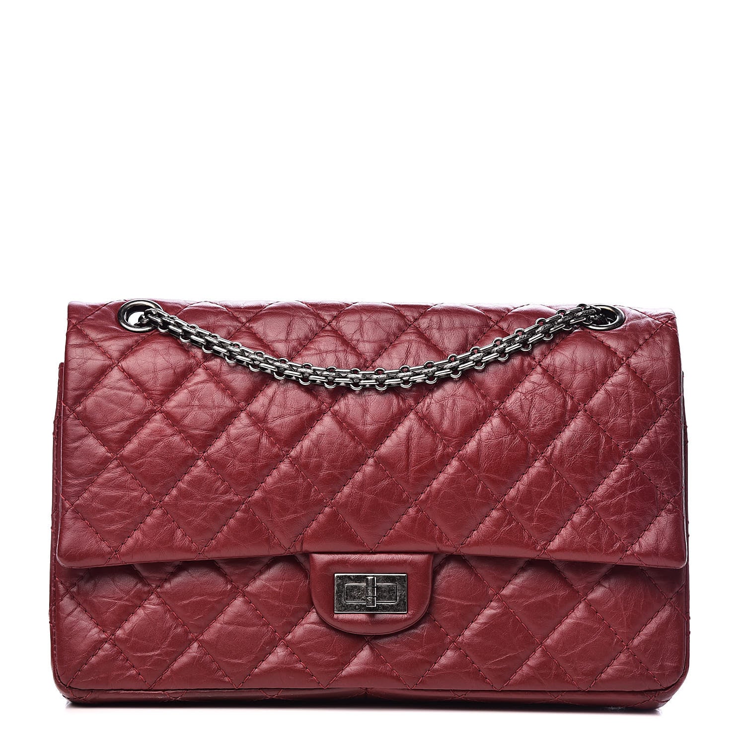 Chanel Aged Calfskin Quilted 2.55 Reissue 226 Flap Red 1 of 15