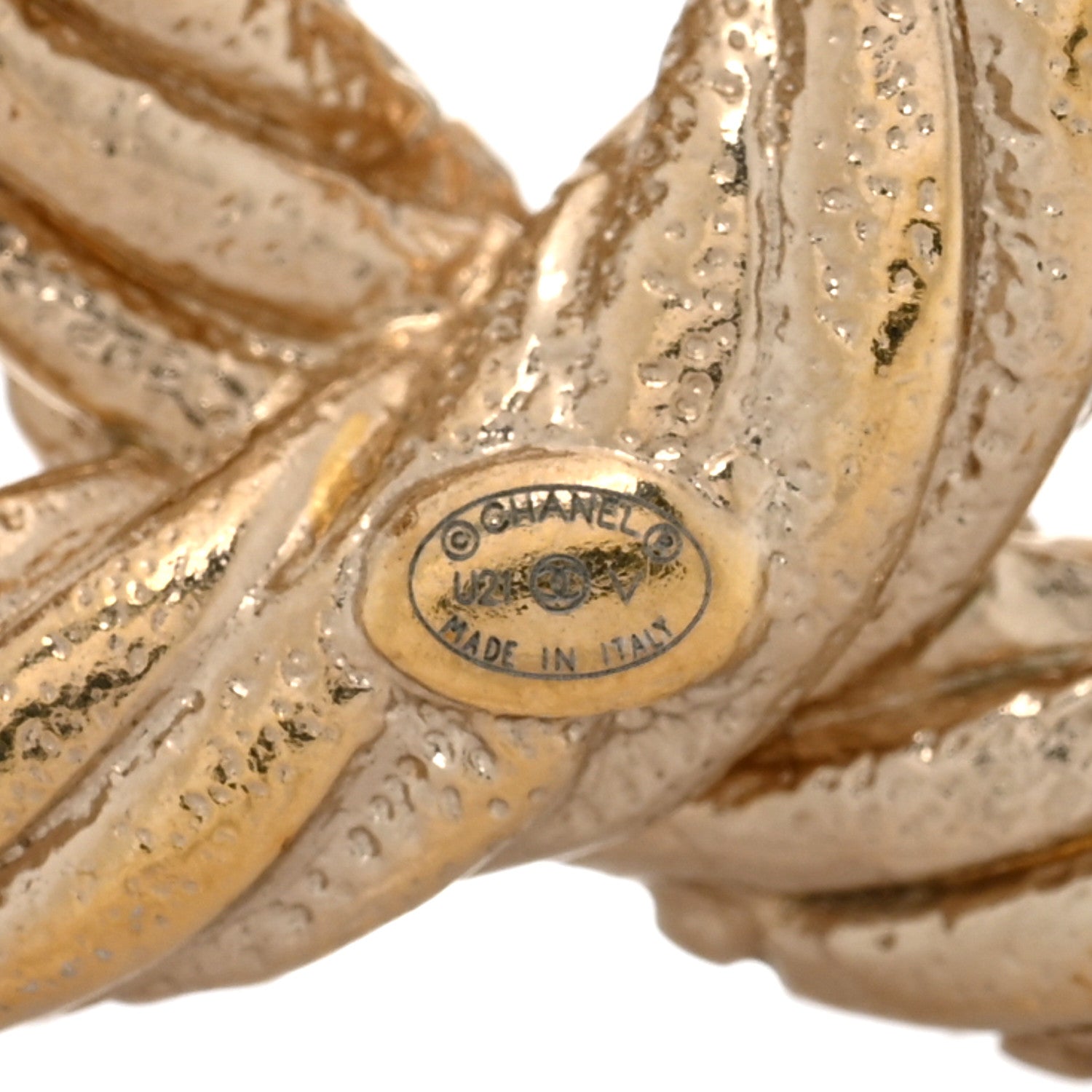 Chanel Twisted CC Brooch Light Gold 3 of 4