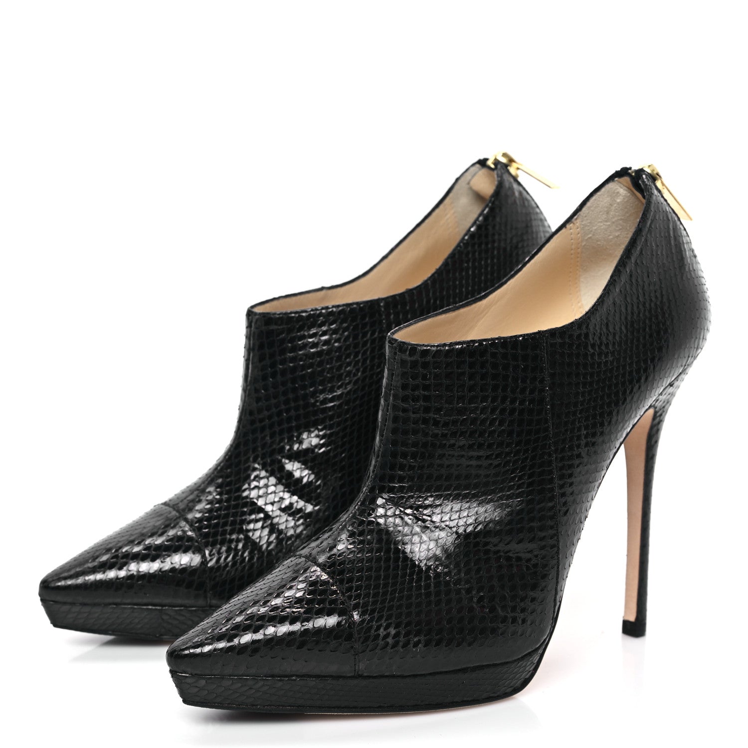 Jimmy Choo Watersnake George 120mm Ankle Booties 38.5 Black 3 of 7