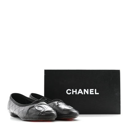 Chanel Lambskin Quilted Cambon Ballerina Flats 40 Black 12 of 12