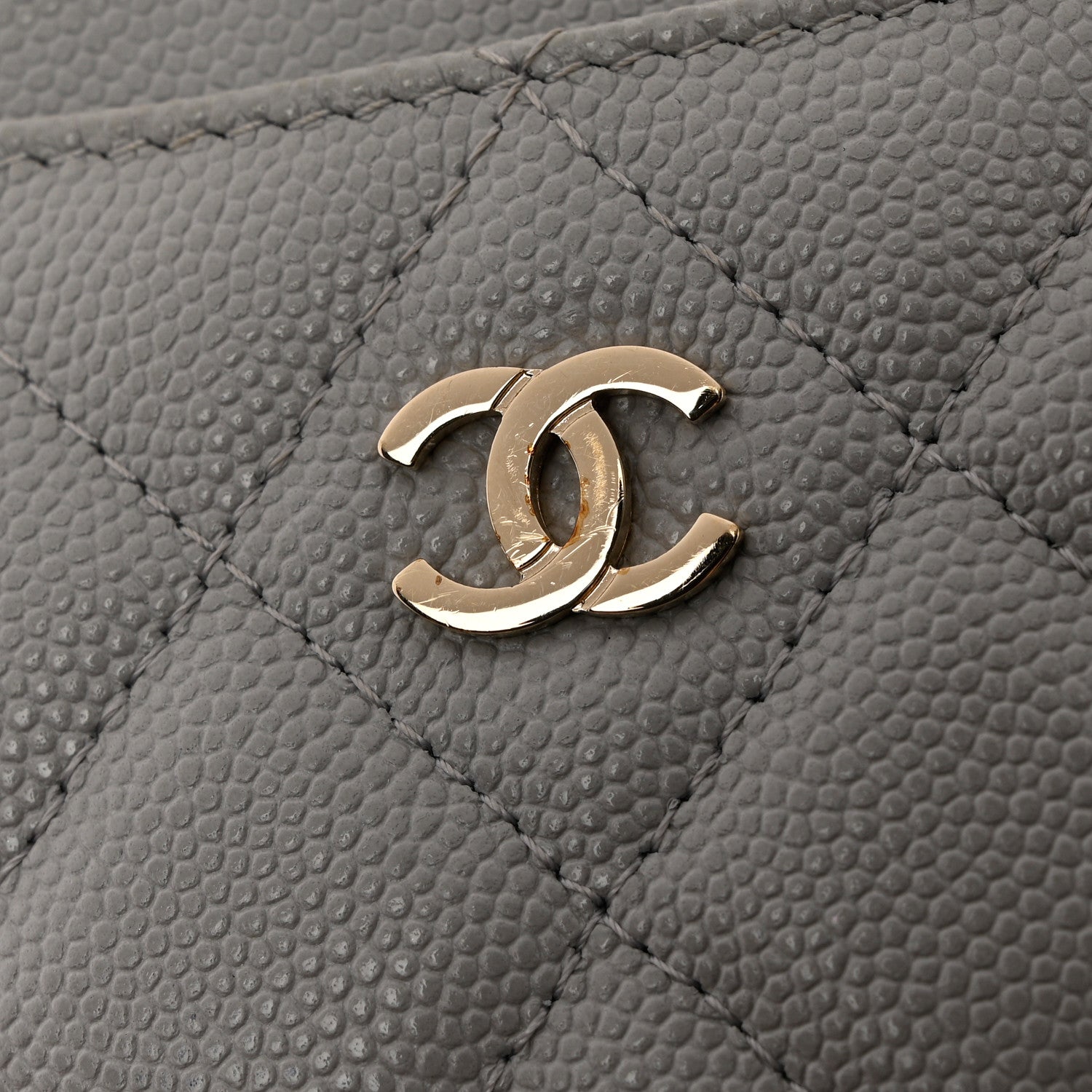 Chanel Caviar Quilted Card Holder Grey 9 of 10