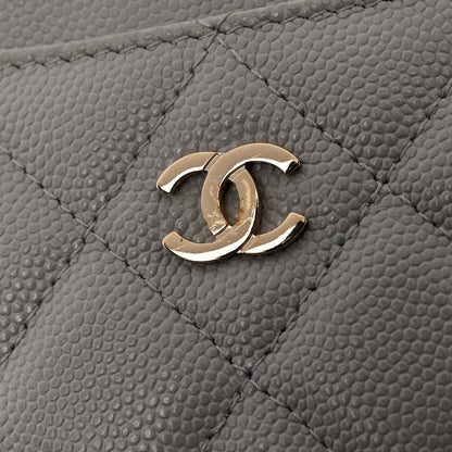 Chanel Caviar Quilted Card Holder Grey 9 of 10