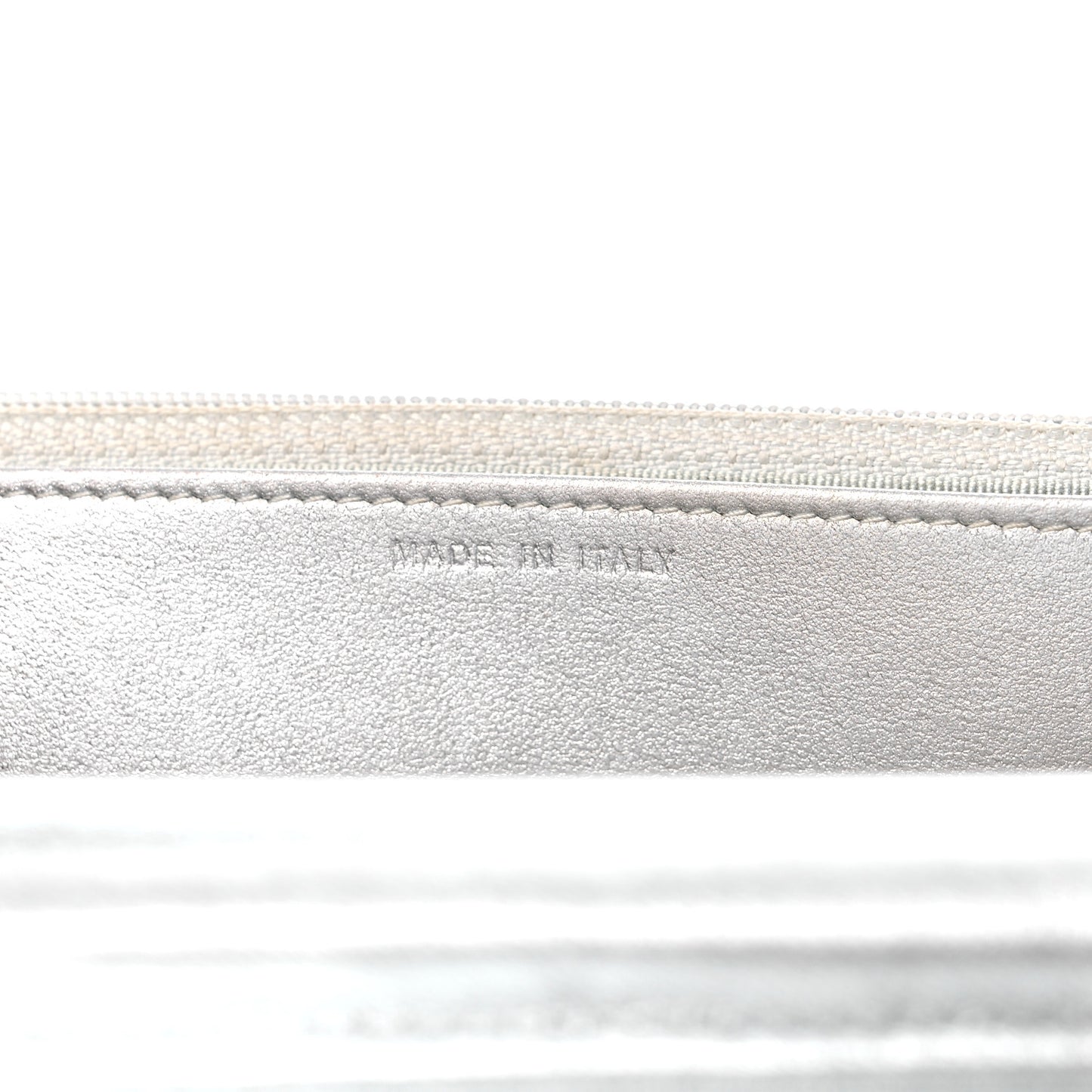 Metallic Lambskin Quilted Wallet On Chain WOC Silver