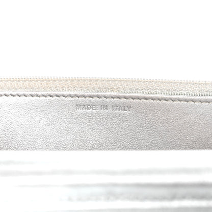 Chanel Metallic Lambskin Quilted Wallet On Chain WOC Silver 7 of 19