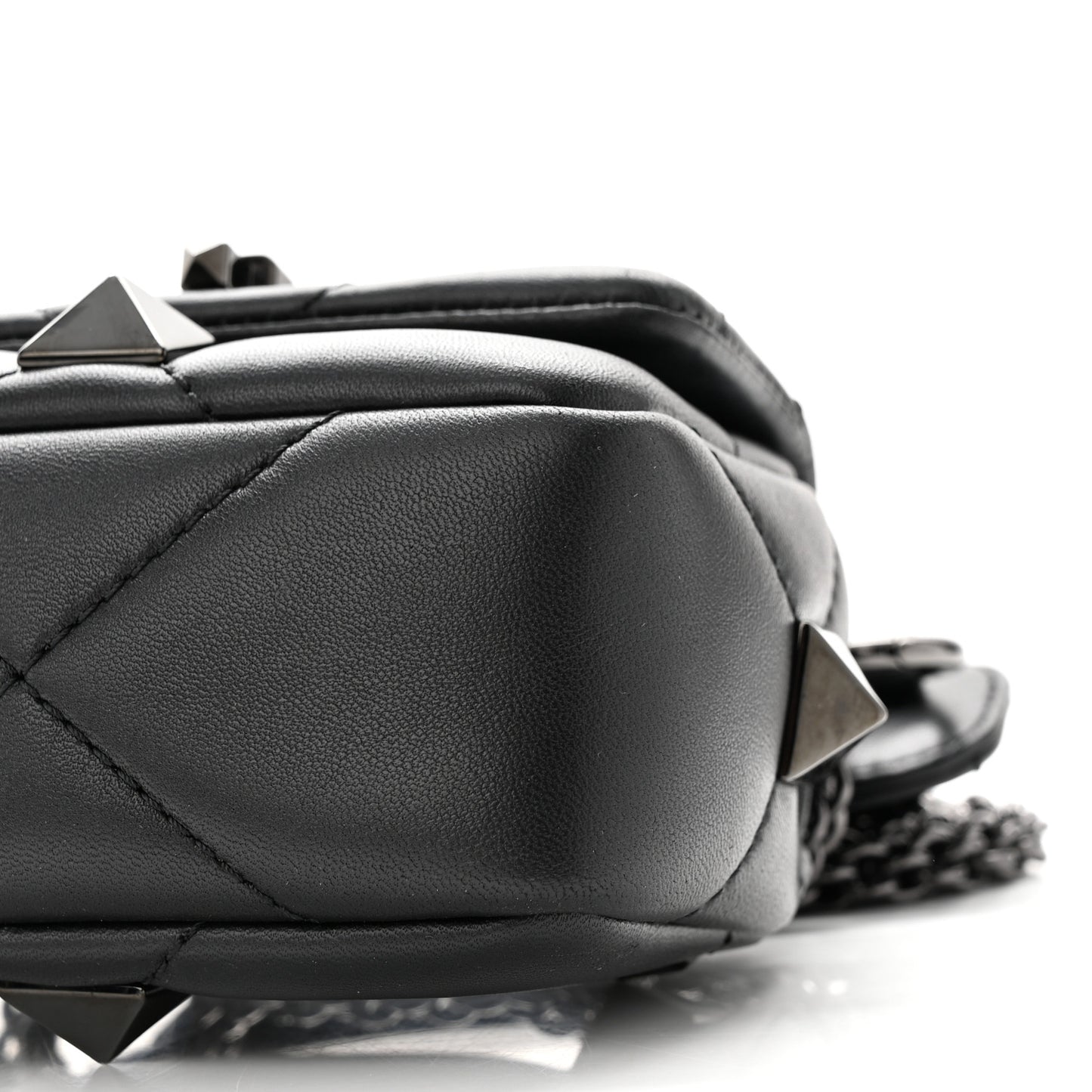 Nappa Monochrome Mini Roman Stud The Shoulder Bag Black