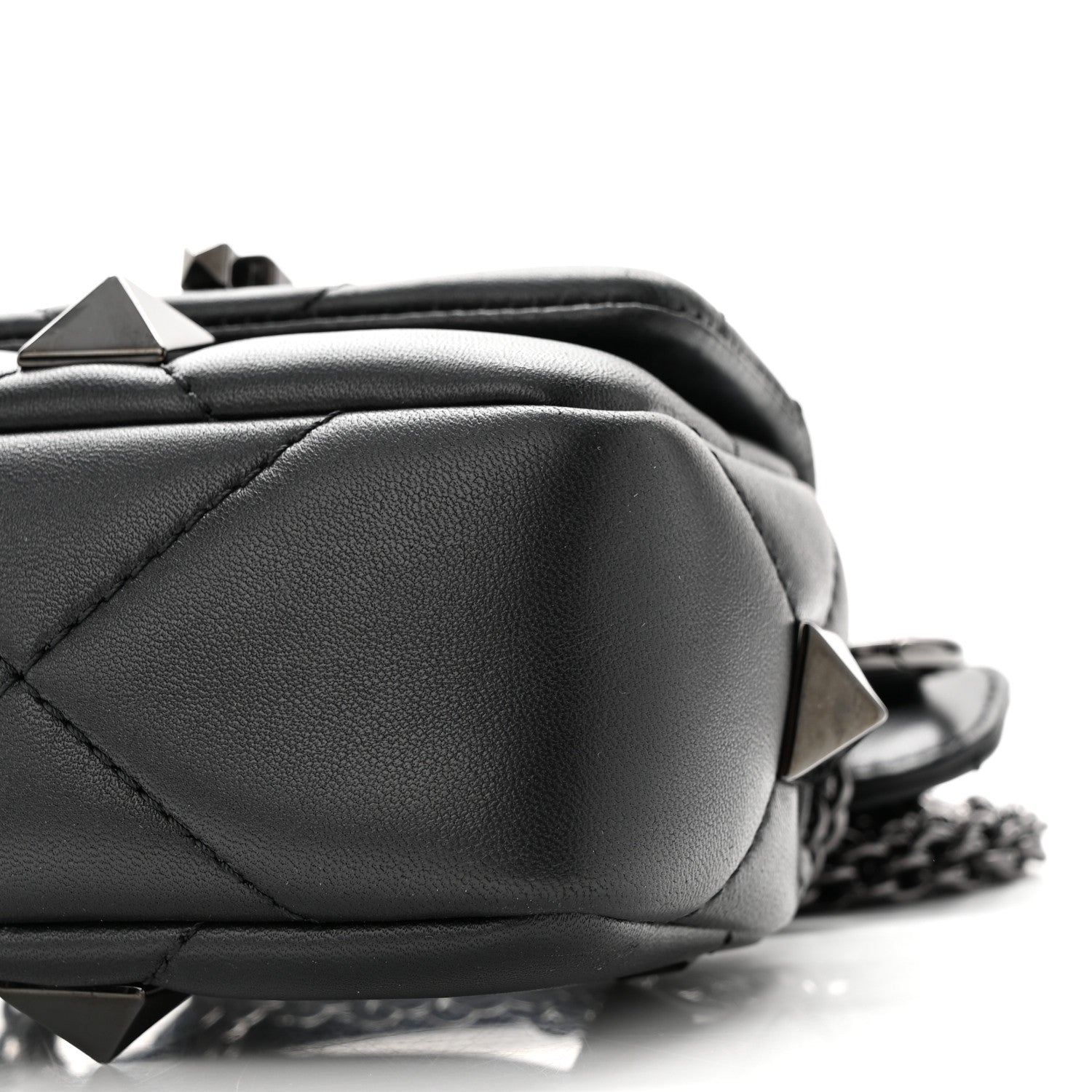 Valentino Garavani Nappa Monochrome Mini Roman Stud The Shoulder Bag Black 9 of 9