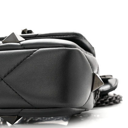 Valentino Garavani Nappa Monochrome Mini Roman Stud The Shoulder Bag Black 9 of 9