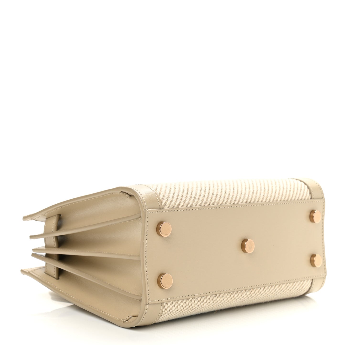 Smooth Calfskin Canvas Nano Sac de Jour Beige