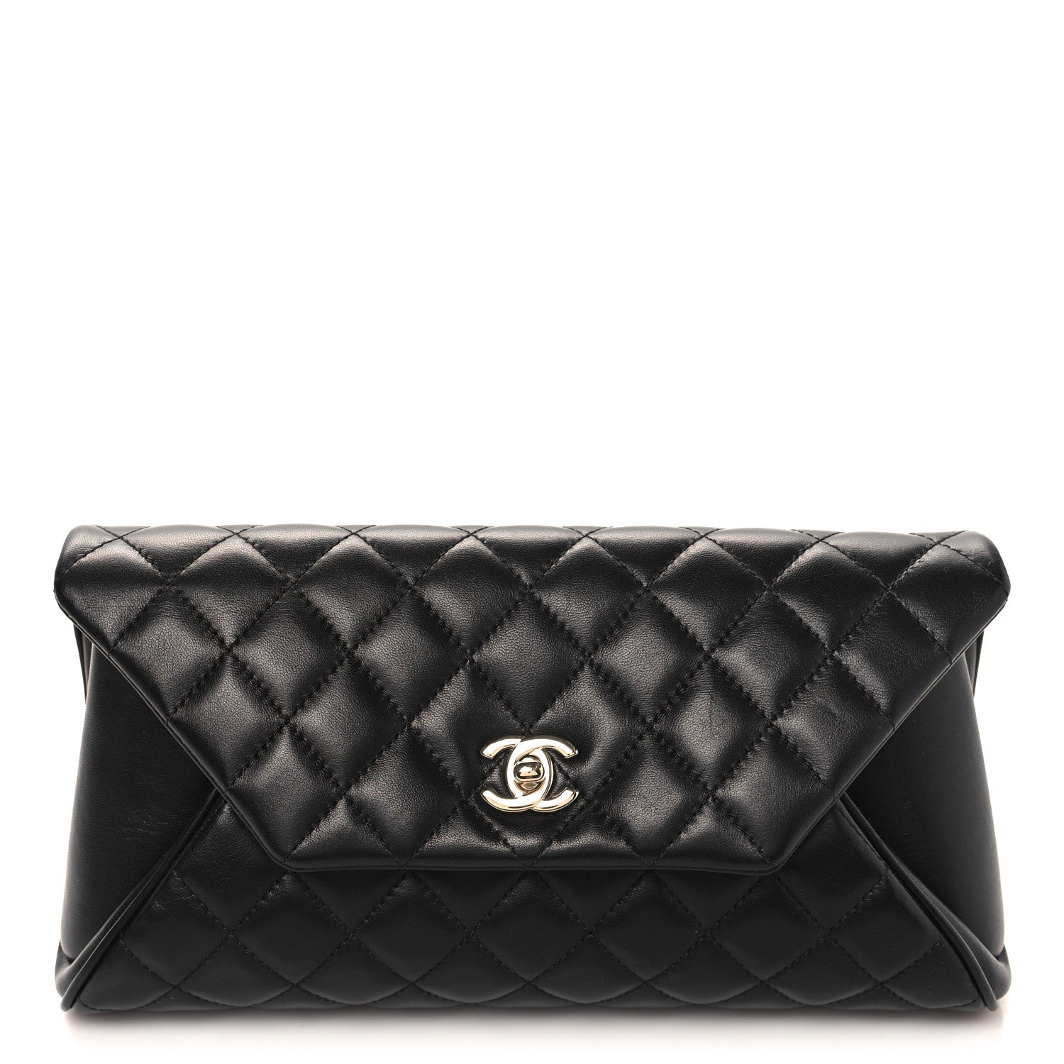 Chanel Lambskin Quilted Fold Up Again Clutch Black 1 of 10
