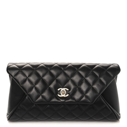 Chanel Lambskin Quilted Fold Up Again Clutch Black 1 of 10