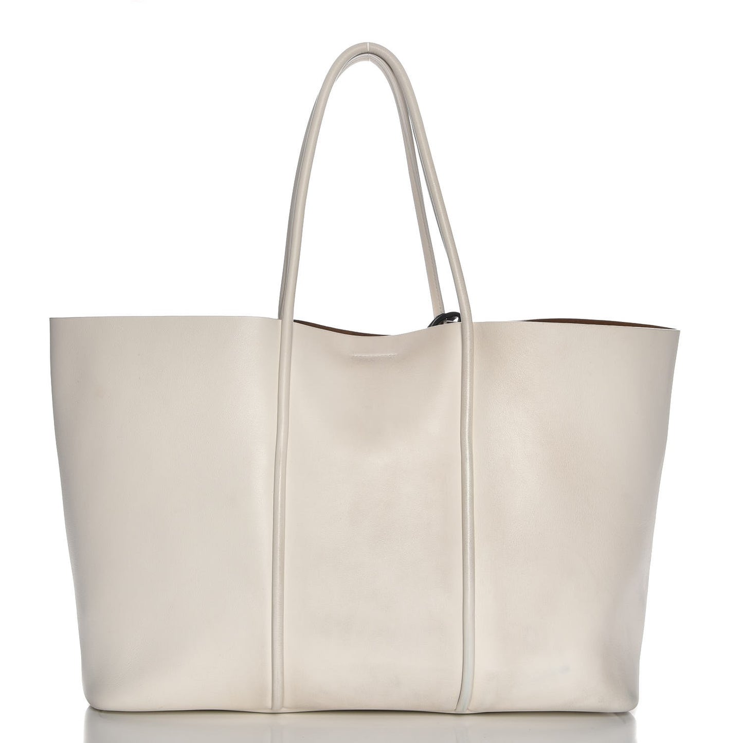 Calfskin Tubo Horizontal Tote Chalk