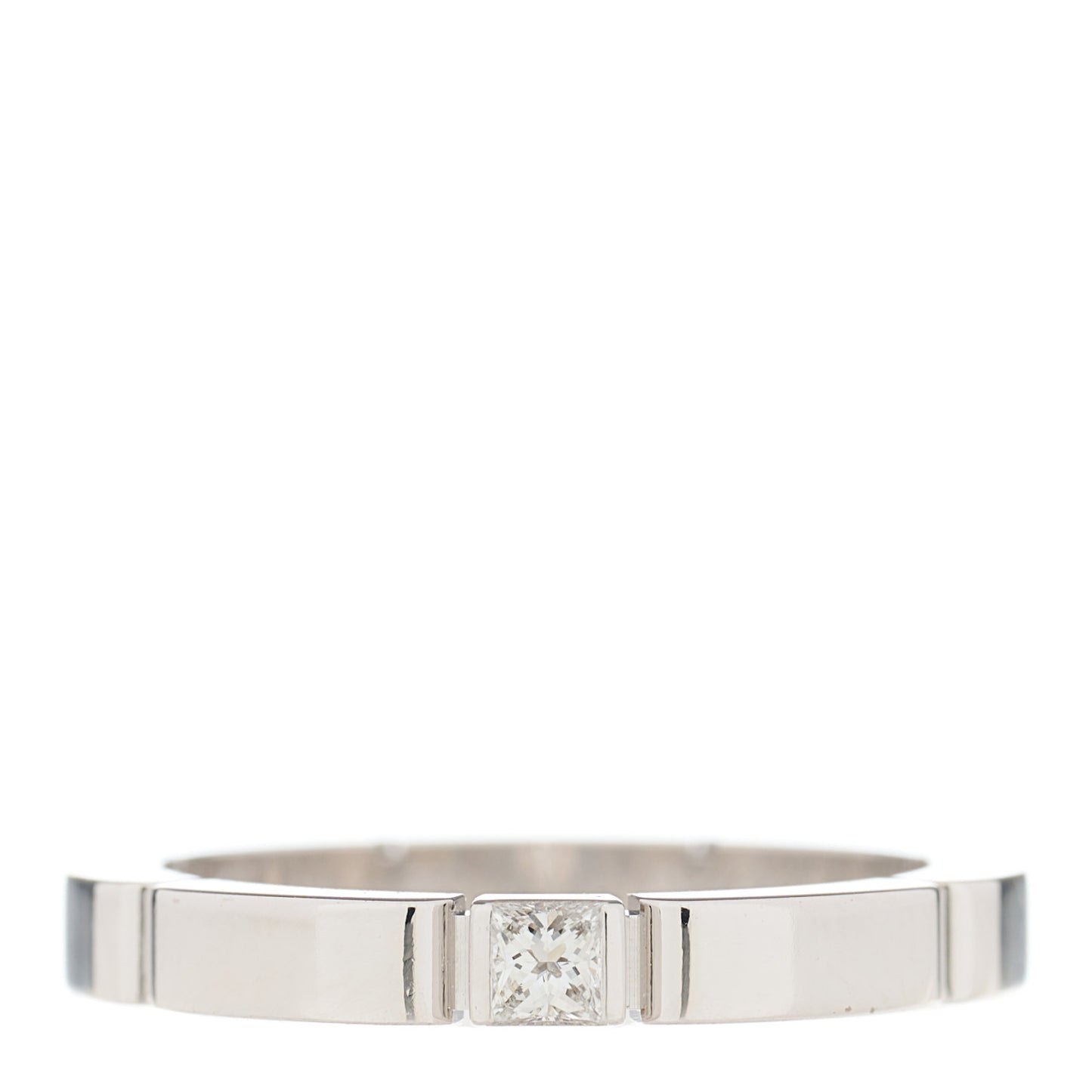 18K White Gold Diamond 2.5mm Maillon Panthere Wedding Band Ring 49 4.75