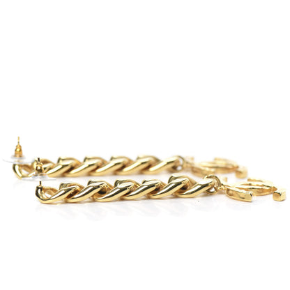 Chanel Metal CC Pick Drop Earrings Gold 3 of 5