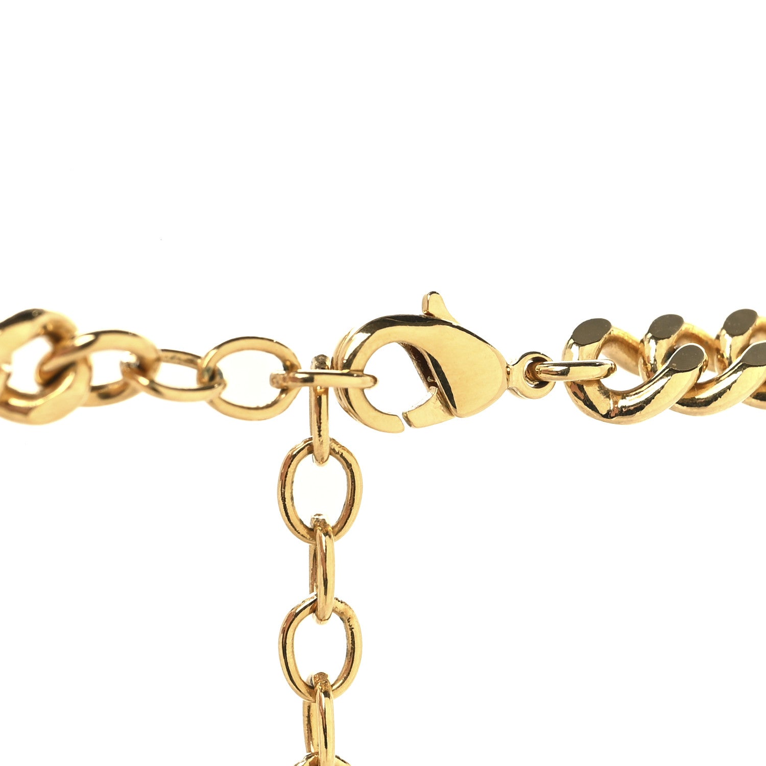 Christian Dior Metal Crystal Chain Choker Necklace Gold 4 of 6