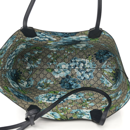 Gucci GG Supreme Monogram Blooms Medium Reversible Tote Beige Blue Navy 8 of 15