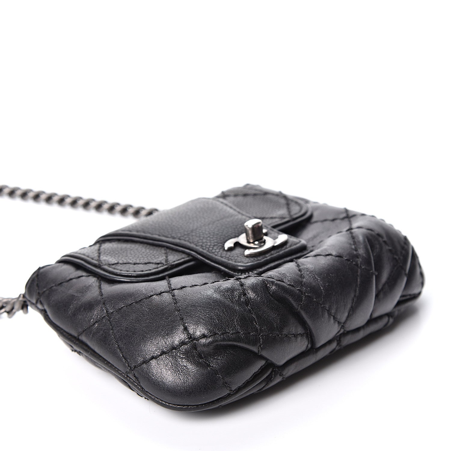 Chanel Caviar Aged Calfskin Mini Bubble Graphic Messenger Bag Black 3 of 10
