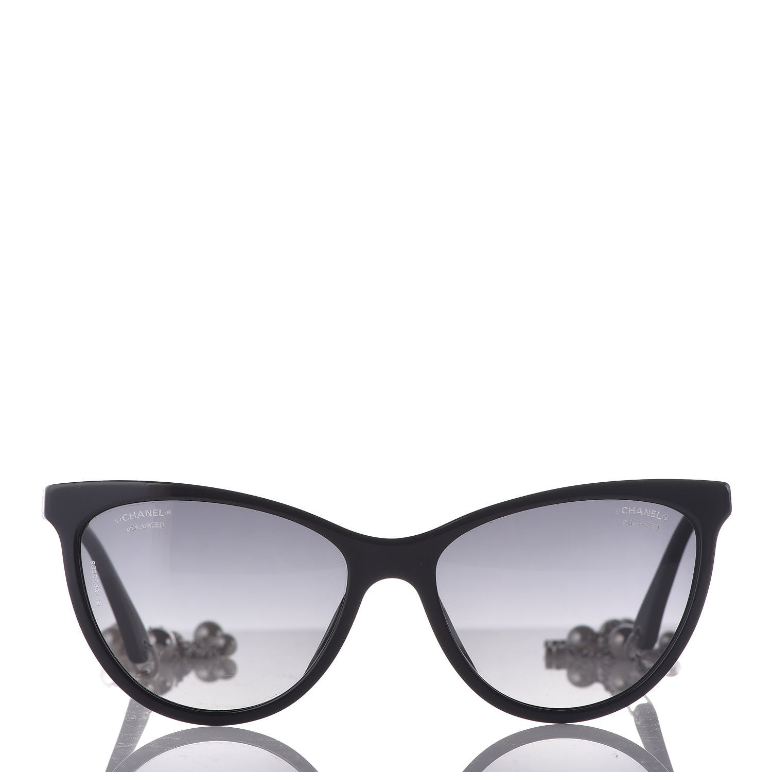 Chanel Acetate Polarized Fantasy Pearl Cat Eye Sunglasses 5341-H-A Black 3 of 9