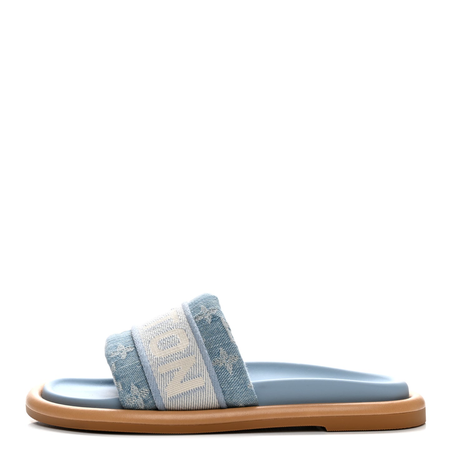 Monogram Denim LV Bliss Womens Comfort Mules 36.5 Turquoise