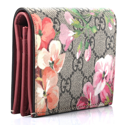 Gucci GG Supreme Monogram Blooms Card Case Beige Multicolor Dry Rose 3 of 7