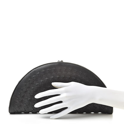 Bottega Veneta Cervo Deerskin Intrecciato Fan Clutch Black 2 of 13