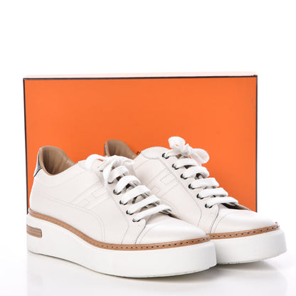 Hermes Calfskin Polo Sneakers 40 White 10 of 10