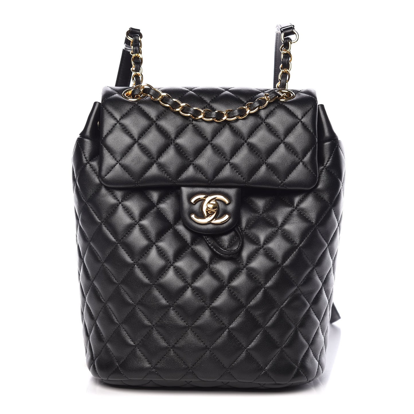 Lambskin Quilted Small Urban Spirit Backpack Black