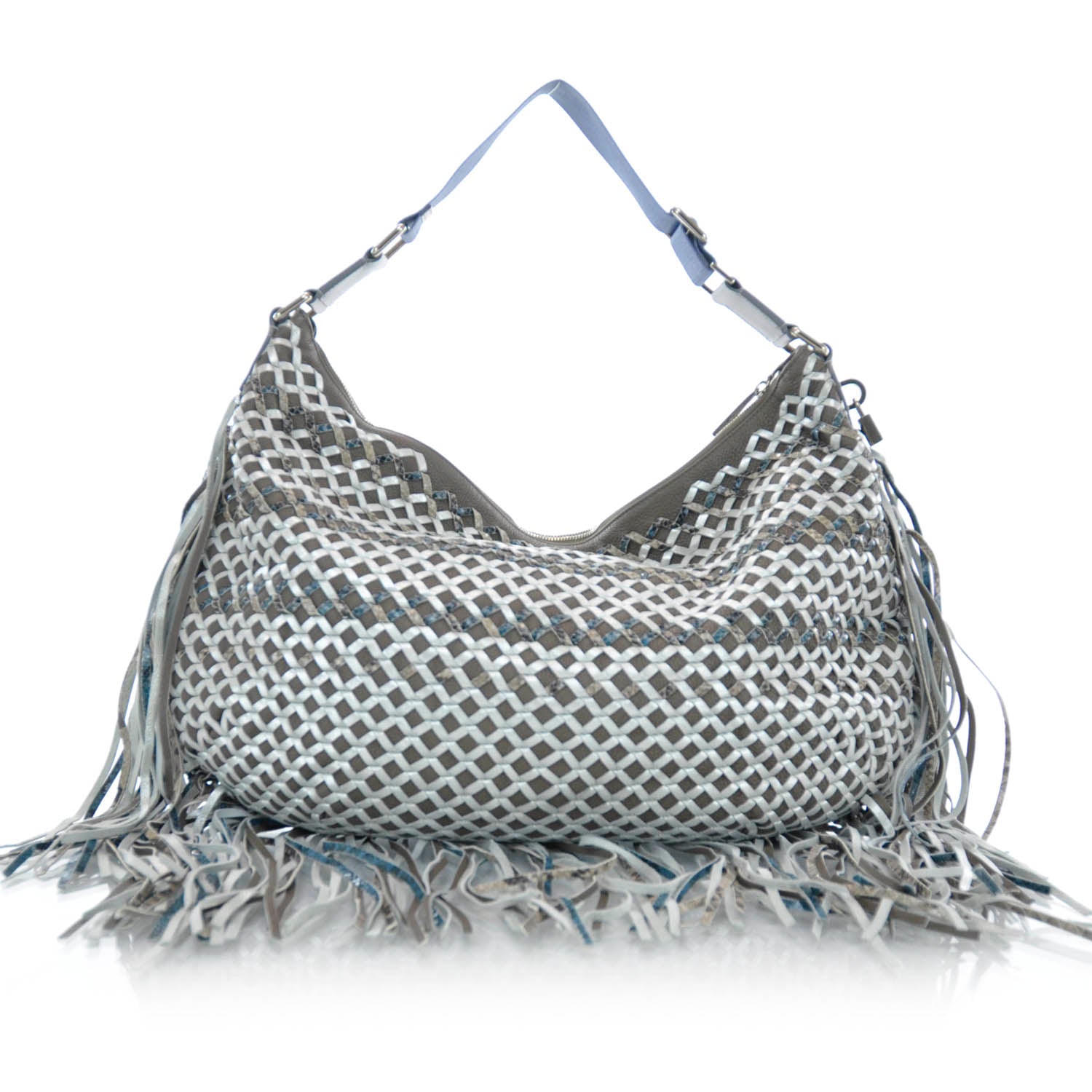 Marc Jacobs Woven Leather Boho Fringe Hobo 1 of 7