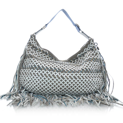 Marc Jacobs Woven Leather Boho Fringe Hobo 1 of 7