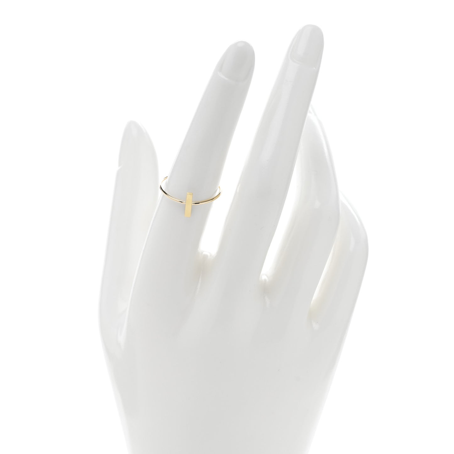 18K Yellow Gold Bar Ring 54 6.75