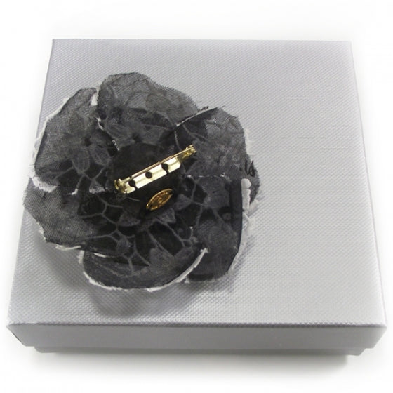 Chanel Embroidered Lace Camelia Pin Broach 2 of 4